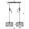 D - Hoyz - Hanglamp - 2x Ø40 cm mesh - Verstelbaar Touw - Rond