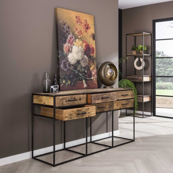 D - Hoyz - Dressoir Float met 6 Lades - 160cm Breed - Hardhout