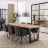 D - Hoyz - Draaibare Armstoel Grid - Zwart - Kunstleder - 2 Stuks