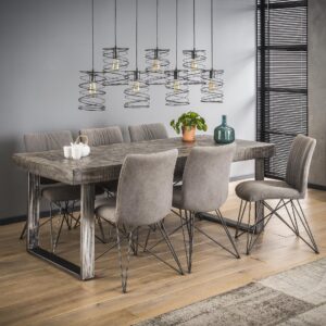 D - Hoyz - Eetkamertafel Grado - Hout - Industrieel - Grijs - 200x95x78