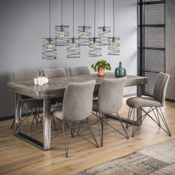 D - Hoyz - Eetkamertafel Grado - Hout - Industrieel - Grijs - 200x95x78