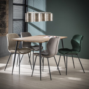 D - Hoyz - Eettafel Rechthoekig - Bruin - Hout - Metaal - 120x90x77