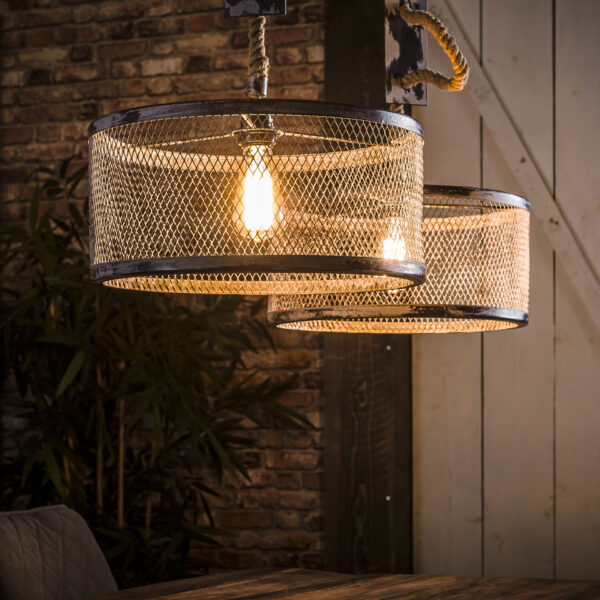 D - Hoyz - Hanglamp - 2x Ø40 cm mesh - Verstelbaar Touw - Rond