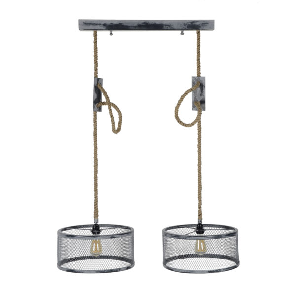D - Hoyz - Hanglamp - 2x Ø40 cm mesh - Verstelbaar Touw - Rond