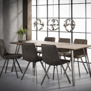 D - Hoyz - Eetkamertafel Industrieel - Bruin - Hout - Staal - 190x90x76