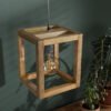 D - Hoyz - Hanglamp - 1x Mango Houten Frame - Hanglamp - 25x25 cm