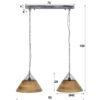 D - Hoyz - Hanglamp - 2x Ø40 cm Mangohouten Kap - Hanglampen