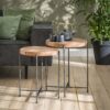 D - Hoyz - Bijzettafel Set van 2 - Ø42cm - Rond - Hout