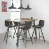D - Hoyz - Barstoel - WAX PU - Platte Buis - Donkerbruin - Per 4 Stuks