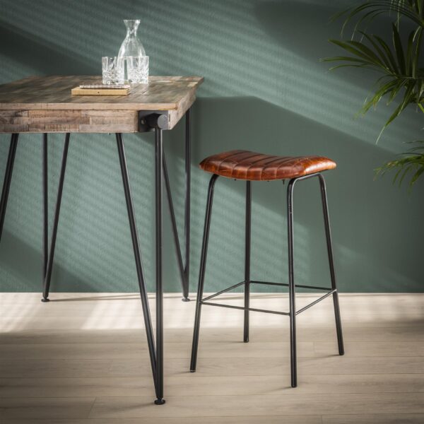 D - Hoyz - Barkruk Vintage - Echt Leer - 4 Stuks