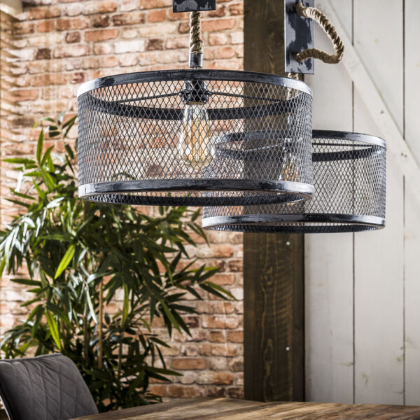 D - Hoyz - Hanglamp - 2x Ø40 cm mesh - Verstelbaar Touw - Rond