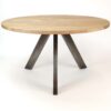 D - Hoyz - Eetkamertafel Rond - Ø135 - Zwart RVS Onderstel - Hout - Bruin