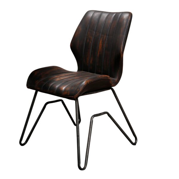 D - Hoyz - Stoel Vintage -  Kunstleer - Bruin - 2 Stuks