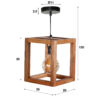 D - Hoyz - Hanglamp - 1x Mango Houten Frame - Hanglamp - 25x25 cm