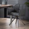 D - Hoyz - Draaibare Armstoel Grid - Zwart - Kunstleder - 2 Stuks