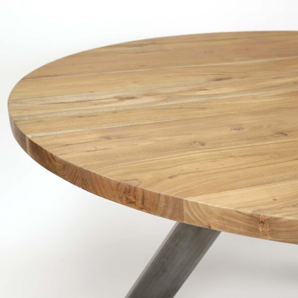 D - Hoyz - Eetkamertafel Rond - Ø135 - Zwart RVS Onderstel - Hout - Bruin