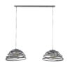 D - Hoyz - Hanglamp - 2xØ50 Halfronde Lampenkappen - Gedraaid Staaldraad