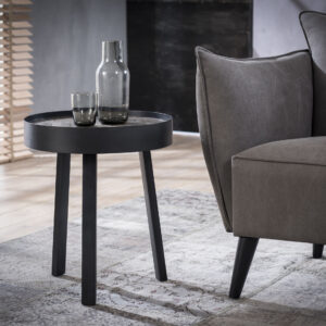 D - Hoyz - Bijzettafel Teca - Ø45 - Zwart - Rond - 45x45x52