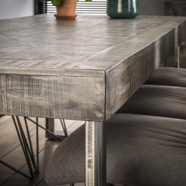 D - Hoyz - Eetkamertafel Grado - Hout - Industrieel - Grijs - 200x95x78