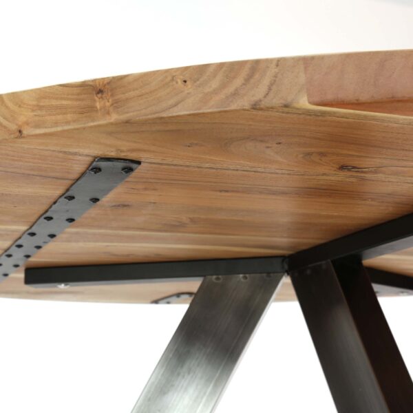 D - Hoyz - Eetkamertafel Rond - Ø135 - Zwart RVS Onderstel - Hout - Bruin